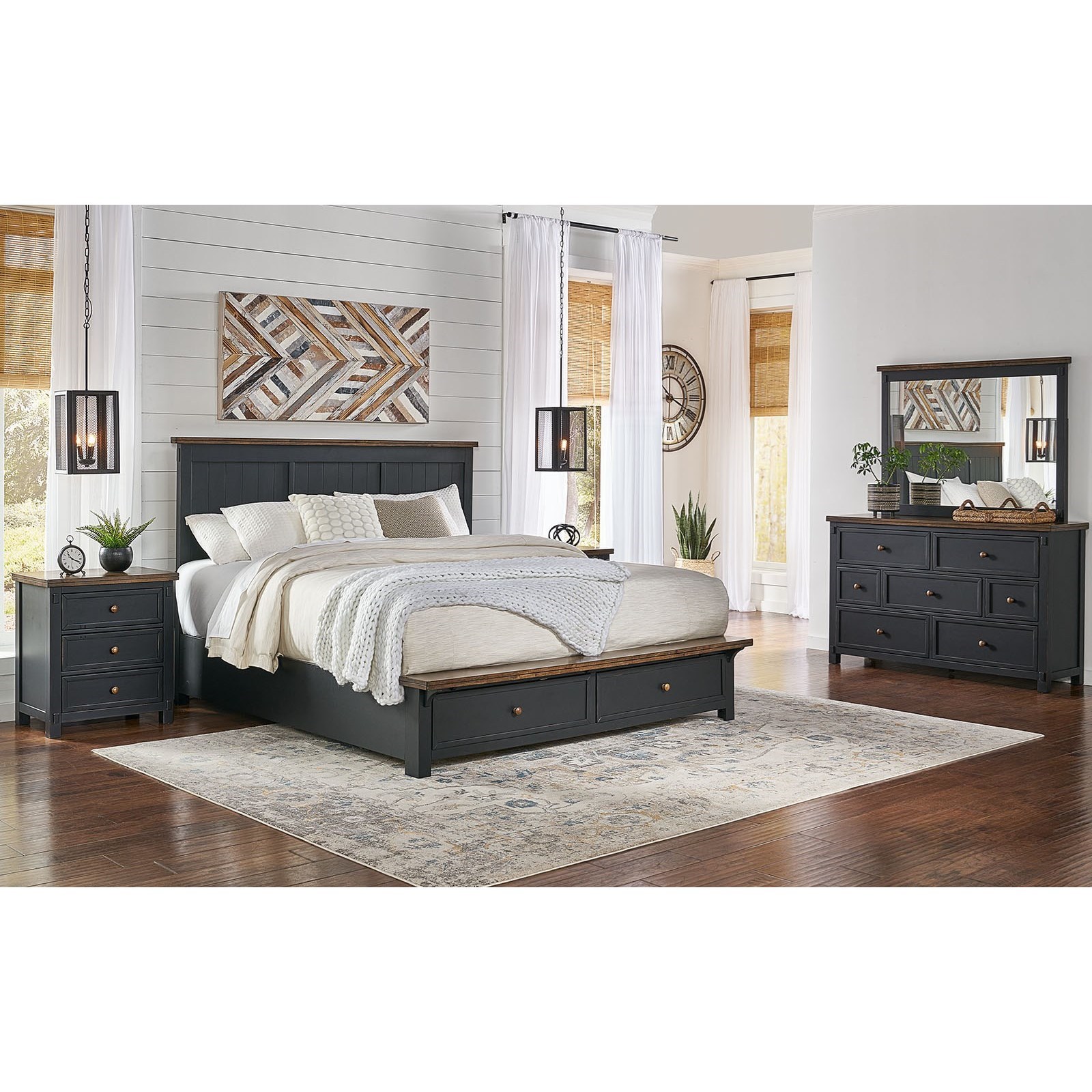 AAmerica Stormy Ridge AAMSTO QSKIT Rustic Queen Storage Bed